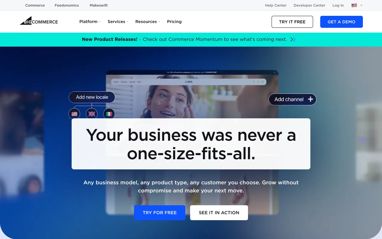 BigCommerce homepage