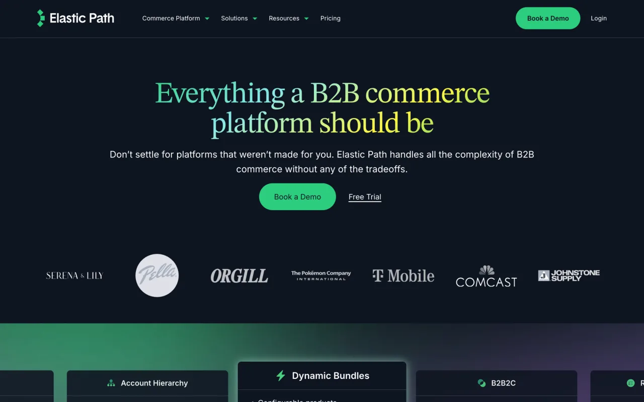 Elastic Path homepage
