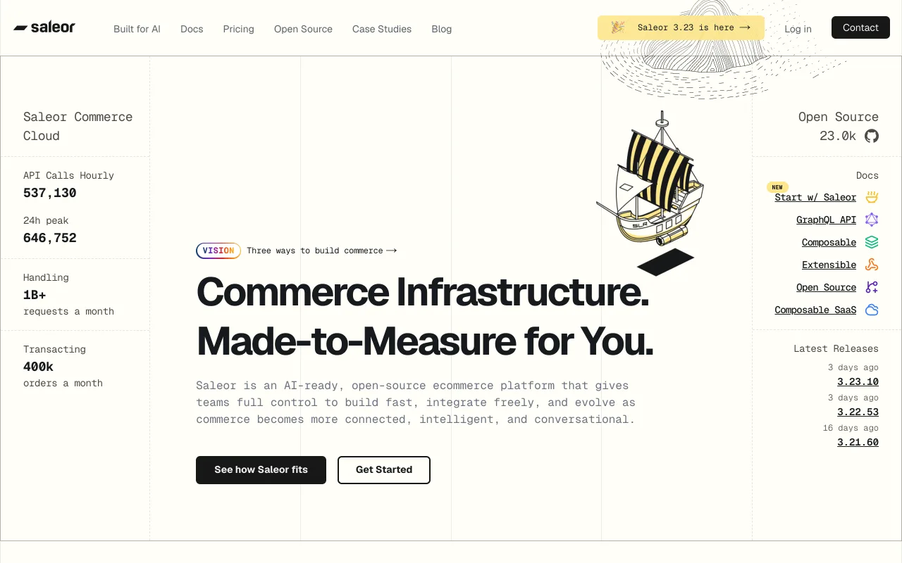 Saleor homepage