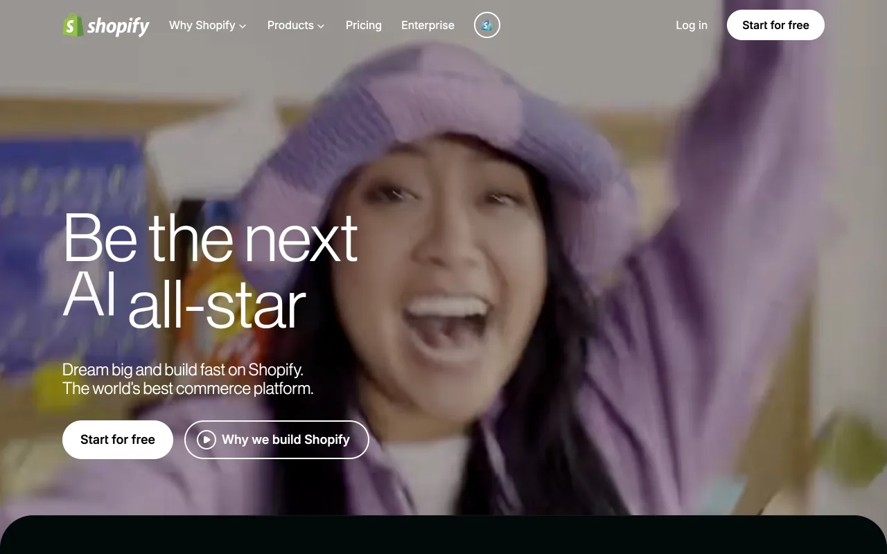 Shopify homepage